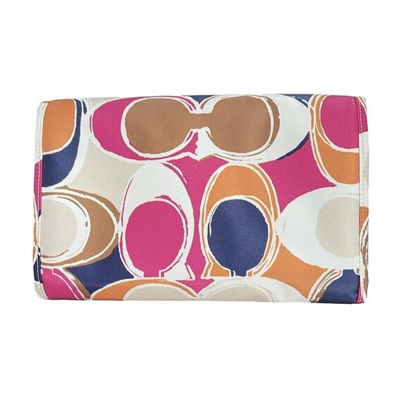 Auth COACH Scribble F77422 White Beige Multi Nylon - Pouch - Picture 2 of 5